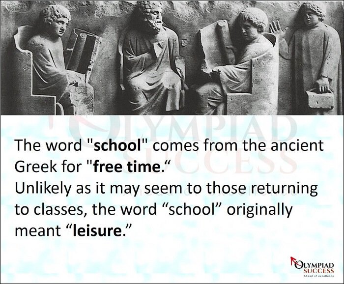Origin of word 'School'