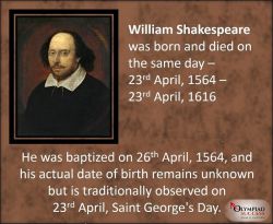 William Shakespeare's Birth vs Death